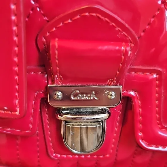 Coach 2011 Red Patent Leather Quilted Satchel - Picture 2 of 13